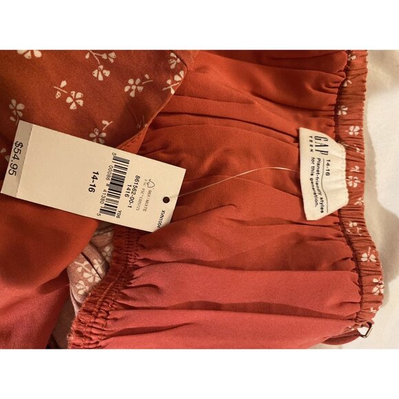 Gap teen Coral Print‎ Spring Summer Tank Cami Dress Size XLarge XL 16 - Picture 4 of 7